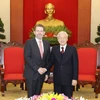 Tổng Bí thư, Chủ tịch nước Nguyễn Phú Trọng tiếp Chủ tịch Thượng viện Australia Scott Ryan thăm chính thức Việt Nam (Hà Nội, 22/1/2019). (Ảnh: Trí Dũng/TTXVN)