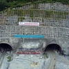 Công trường thi công 2 ống hầm phía Bắc hầm Núi Vung, nối Ninh Thuận với Bình Thuận trên tuyến cao tốc Bắc-Nam. (Ảnh: Huy Hùng/TTXVN)