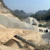 Khu vực khai trường khai thác đá của Công ty Trách nhiệm hữu hạn Thảo Yến (Thuận Châu, Sơn La). (Ảnh: Hữu Quyết/TTXVN)