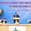 Thủ tướng Phạm Minh Chính chủ trì Hội nghị trực tuyến Triển khai Chương trình Hành động của Chính phủ về thực hiện Chỉ thị số 15-CT/TW ngày 10/8/2022 của Ban Bí thư về công tác Ngoại giao Kinh tế phục vụ phát triển đất nước đến năm 2030. (Ảnh: Dương Giang