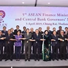 Các Bộ trưởng Tài chính và Thống đốc Ngân hàng Trung ương ASEAN dự AFMGM 2019. (Ảnh: Ngọc Quang-Hữu Kiên/TTXVN)