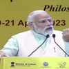 Thủ tướng Ấn Độ Narendra Modi phát biểu tại Hội nghị thượng đỉnh Phật giáo. (Nguồn: ANI)