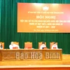 Ủy viên Bộ Chính trị, Thường trực Ban Bí thư, Trưởng Ban Tổ chức Trung ương Trương Thị Mai phát biểu kết luận buổi tiếp xúc cử tri tại huyện Yên Thủy. (Nguồn: Báo Hòa Bình)