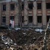 Nhiều tòa nhà bị hư hại sau các cuộc xung đột tại Kramatorsk, Ukraine. (Ảnh: AFP/TTXVN)