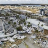 Cảnh tàn phá sau bão Ian tại Fort Myers, Florida, Mỹ, ngày 4/10/2022. (Ảnh: THX/TTXVN)