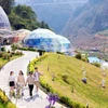 Lượng khách đến Khu du lịch Mộc Châu Island đạt hơn 100.000 lượt người trong 6 tháng đầu năm 2023. (Ảnh: Quang Quyết/TTXVN)
