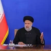 Tổng thống Iran Ebrahim Raisi phát biểu tại một cuộc họp báo ở Tehran. (Ảnh: THX/TTXVN)
