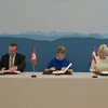 Bộ trưởng Quốc phòng Thụy Sĩ, Áo và Đức ký biên bản ghi nhớ về việc tham gia Sáng kiến Lá chắn Bầu trời châu Âu. (Nguồn: Twitter)
