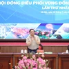 Thủ tướng Phạm Minh Chính chủ trì Hội nghị Hội đồng điều phối vùng Đồng bằng sông Hồng. (Ảnh: Dương Giang/TTXVN)