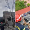 Hiện trường vụ tai nạn bị điện giật khiến 3 công nhân xây dựng bị thương vong. (Nguồn: Cổng thông tin thành phố Hải Phòng)