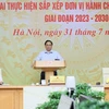 Thủ tướng Phạm Minh Chính phát biểu tại hội nghị. (Ảnh: Dương Giang/TTXVN)