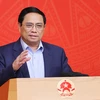 Thủ tướng Phạm Minh Chính kết luận Phiên họp lần thứ nhất Ban chỉ đạo tổng kết 10 năm về hội nhập quốc tế. (Ảnh: Dương Giang/TTXVN)