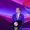Tổng thống Indonesia Joko Widodo tuyên bố Bế mạc Hội nghị Cấp cao ASEAN 43. (Ảnh: Dương Giang/TTXVN)