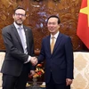 Chủ tịch nước Võ Văn Thưởng tiếp Đại sứ Anh tại Việt Nam Iain Frew. (Ảnh: Thống Nhất/TTXVN)
