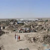 Cảnh đổ nát sau trận động đất ở tỉnh Herat, Afghanistan ngày 10/10. (Ảnh: Kyodo/TTXVN)