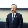 Phó Chủ nhiệm Ủy ban Đối ngoại của Quốc hội Nguyễn Mạnh Tiến phát biểu. (Ảnh: Phạm Kiên/TTXVN)