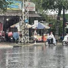 Do ảnh hưởng của áp thấp, Quảng Ngãi xuất hiện mưa lớn kéo dài. (Ảnh: Phạm Cường/TTXVN)
