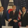  Ba đặc phái viên của Mỹ, Nhật Bản và Hàn Quốc tại cuộc họp ba bên ở Jakarta (Indonesia). (Nguồn: Yonhap)