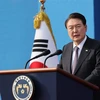 Tổng thống Hàn Quốc Yoon Suk Yeol phát biểu tại thủ đô Seoul. (Ảnh: Yonhap/TTXVN)
