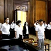 Các bị cáo tại phiên tòa ngày 30/10. (Ảnh: Thành Chung/TTXVN)