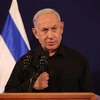 Thủ tướng Israel Benjamin Netanyahu trong một cuộc họp báo tại Tel Aviv. (Ảnh: AFP/TTXVN)