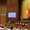 Quốc hội biểu quyết thông qua Nghị quyết về dự toán ngân sách nhà nước năm 2024. (Ảnh: Văn Điệp/TTXVN)