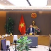 Phó Thủ tướng Lê Minh Khái chủ trì cuộc họp. (Ảnh: Văn Điệp/TTXVN)