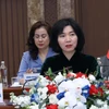 Phó Chủ tịch Thường trực Hội đồng Nhân dân thành phố Hà Nội Phùng Thị Hồng Hà tại buổi hội đàm. (Ảnh: Nguyễn Thắng/TTXVN)