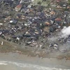 Cảnh tàn phá tại khu vực ven biển ở Suzu, tỉnh Ishikawa, miền Trung Nhật Bản sau loạt trận động đất gây sóng thần ngày 1/1. (Ảnh: Kyodo/TTXVN) 