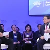 Thủ tướng Phạm Minh Chính tham gia đối thoại chính sách "Việt Nam: Định hướng tầm nhìn toàn cầu." (Ảnh: Dương Giang/TTXVN)