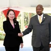Phó Chủ tịch nước Võ Thị Ánh Xuân hội kiến Tổng thống Uganda Yoweri Kaguta Museveni. (Ảnh: Nhật Anh/TTXVN)