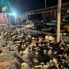 Cảnh đổ nát sau động đất tại Aksu, Khu Tự trị Tân Cương, Trung Quốc ngày 23/1. (Ảnh: AFP/TTXVN)