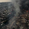Một khu vực bị ảnh hưởng bởi cháy rừng tại Vina del Mar, Chile. (Ảnh: AFP/TTXVN)