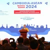 Thủ tướng Chính phủ Hoàng gia Campuchia Samdech Thipadei Hun Manet phát biểu tại hội nghị. (Ảnh: Huỳnh Thảo/TTXVN)