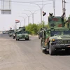 Lực lượng an ninh Iraq tuần tra tại thành phố Kirkuk . (Ảnh: AFP/TTXVN)