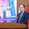 Đại sứ Liên bang Nga tại Việt Nam Gennady Stepanovich Bezdetko thông tin về chính sách đối nội và những ưu tiên đối ngoại của Nga trong giai đoạn hiện nay. (Ảnh: TTXVN phát)