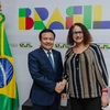 Đại sứ Việt Nam tại Brazil Bùi Văn Nghị và Bộ trưởng Khoa học, Công nghệ và Đổi mới sáng tạo Luciana Santos tại buổi làm việc. (Ảnh: Đại sứ quán Việt Nam tại Brazil)