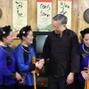 Nhân chuyến thăm và làm việc tại tỉnh Cao Bằng, tối 9/6, Chủ tịch nước Tô Lâm đến thăm và tiếp thân mật nhân dân xóm Pác Bó, xã Trường Hà, huyện Hà Quảng. (Ảnh: Nhan Sáng/TTXVN)