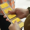 Người dân mua vàng miếng tại Công ty SJC. (Ảnh: Thanh Vũ/TTXVN)