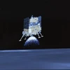Hình ảnh chụp tại Trung tâm kiểm soát hàng không vũ trụ Bắc Kinh (BACC) ngày 2/6 cho thấy tàu Thường Nga-6 hạ cánh xuống phần tối của Mặt Trăng. (Ảnh: THX/TTXVN)