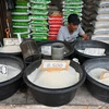 Gạo được bày bán tại Jakarta, Indonesia. (Ảnh: AFP/TTXVN)
