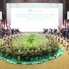 Quang cảnh cuộc gặp giữa các Bộ trưởng Ngoại giao ASEAN với Ủy ban Liên Chính phủ ASEAN về nhân quyền (AICHR). (Ảnh: Xuân Tú/TTXVN)