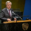 Tổng thư ký Liên hợp quốc Antonio Guterres phát biểu tại trụ sở Liên hợp quốc ở New York, Mỹ. (Ảnh: THX/TTXVN)