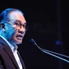 Thủ tướng Malaysia Anwar Ibrahim phát biểu tại Kuala Lumpur, Malaysia. (Ảnh: Getty Images/TTXVN)