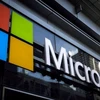 Logo của Microsoft tại tòa nhà ở New York City, Mỹ. (Ảnh: Reuters/TTXVN)