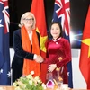 Phó Chủ tịch Quốc hội Nguyễn Thị Thanh và Toàn quyền Australia Sam Mostyn tại buổi chào xã giao. (Ảnh: Thanh Tú/TTXVN)