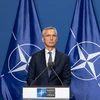 Tổng thư ký NATO Jens Stoltenberg tại một cuộc họp báo ở Budapest, Hungary. (Ảnh: THX/TTXVN)