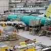 Dây chuyền sản xuất máy bay 737 MAX tại nhà máy của Boeing ở Renton, bang Washington, Mỹ. (Ảnh: REUTERS/TTXVN)