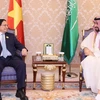 Sáng 20/10/2023, tại thành phố Riyadh, Saudi Arabia, Thủ tướng Phạm Minh Chính gặp Thủ tướng, Thái tử Saudi Arabia Mohammad bin Salman. (Ảnh: Dương Giang/TTXVN)