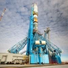 Tên lửa Soyuz-2.1b trên bệ phóng của Sân bay vũ trụ Vostochny. (Nguồn: Roscosmos)